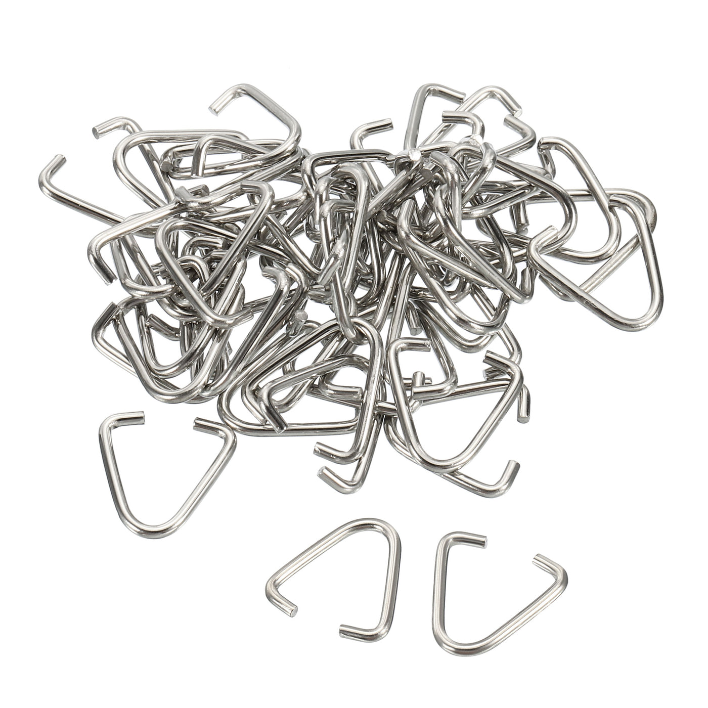 Harfington 150pcs Triangle Open Jump Ring 16x15x1.5mm Pinch Connector Clip Chain Connection