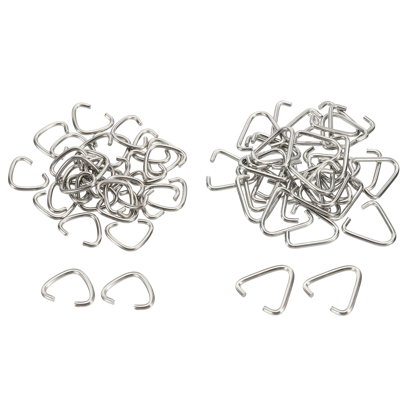 Harfington 100pcs Triangle Open Jump Ring Kit Pinch Chain Connector 304 Stainless Steel