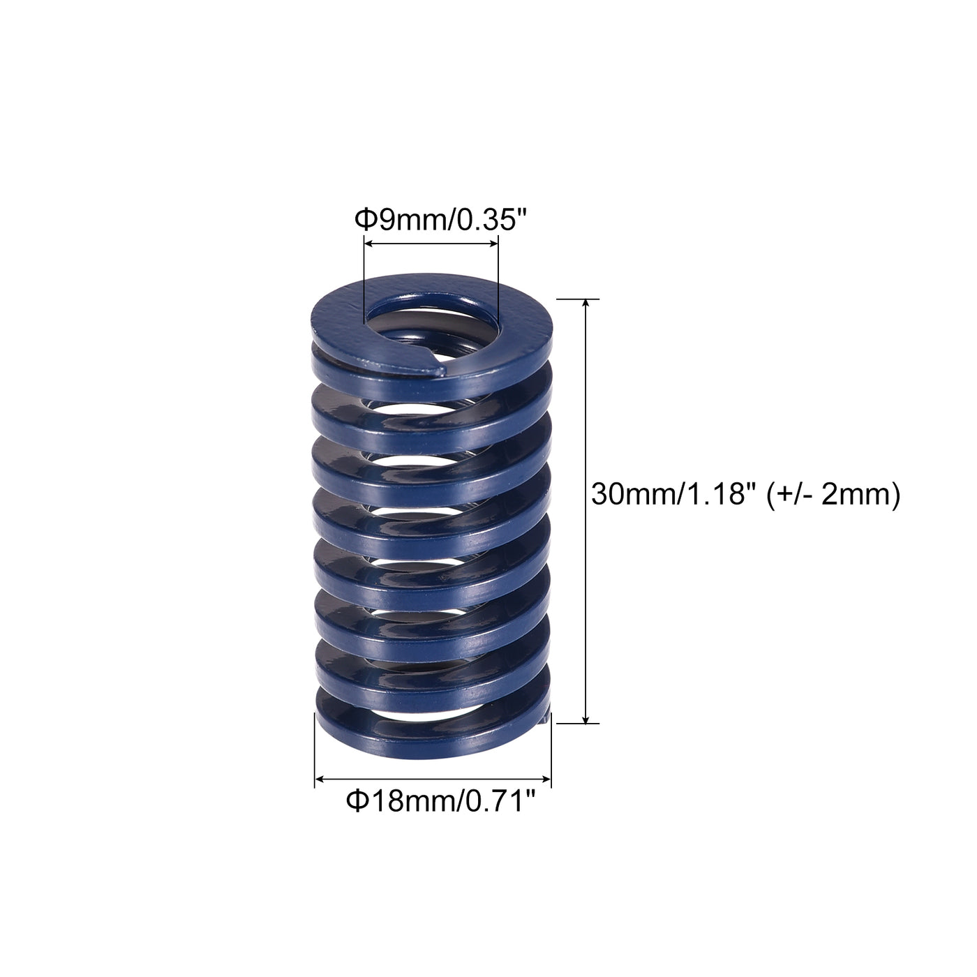 uxcell Uxcell Die Spring, 5pcs 18mm OD 30mm Long Stamping Light Load Compression, Blue