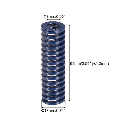 Harfington Uxcell Die Spring, 18mm OD 65mm Long Stamping Light Load Compression, Blue