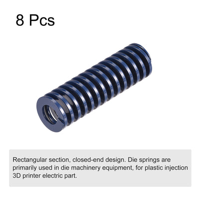 Harfington Uxcell Die Spring, 8pcs 20mm OD 60mm Long Stamping Light Load Compression, Blue