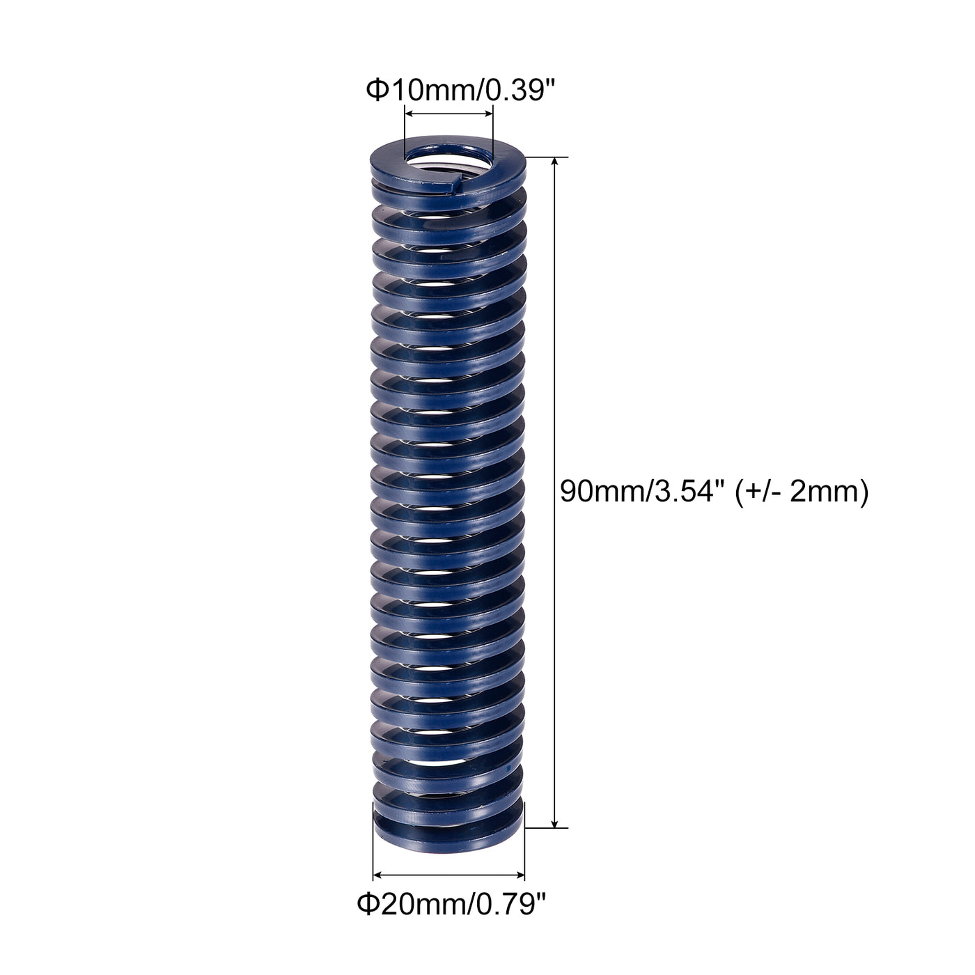 uxcell Uxcell Die Spring, 8pcs 20mm OD 90mm Long Stamping Light Load Compression, Blue