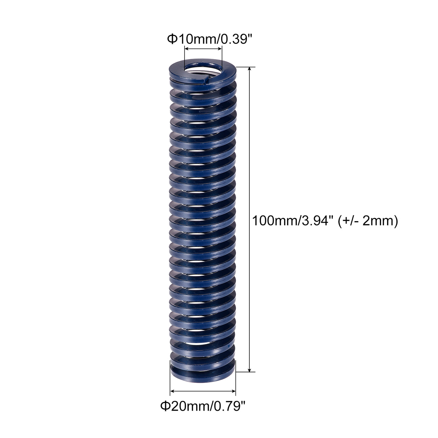 uxcell Uxcell Die Spring, 8pcs 20mm OD 100mm Long Stamping Light Load Compression, Blue