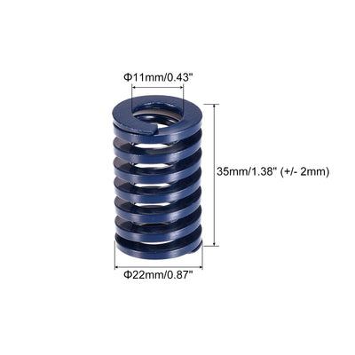 Harfington Uxcell Die Spring, 5pcs 22mm OD 35mm Long Stamping Light Load Compression, Blue