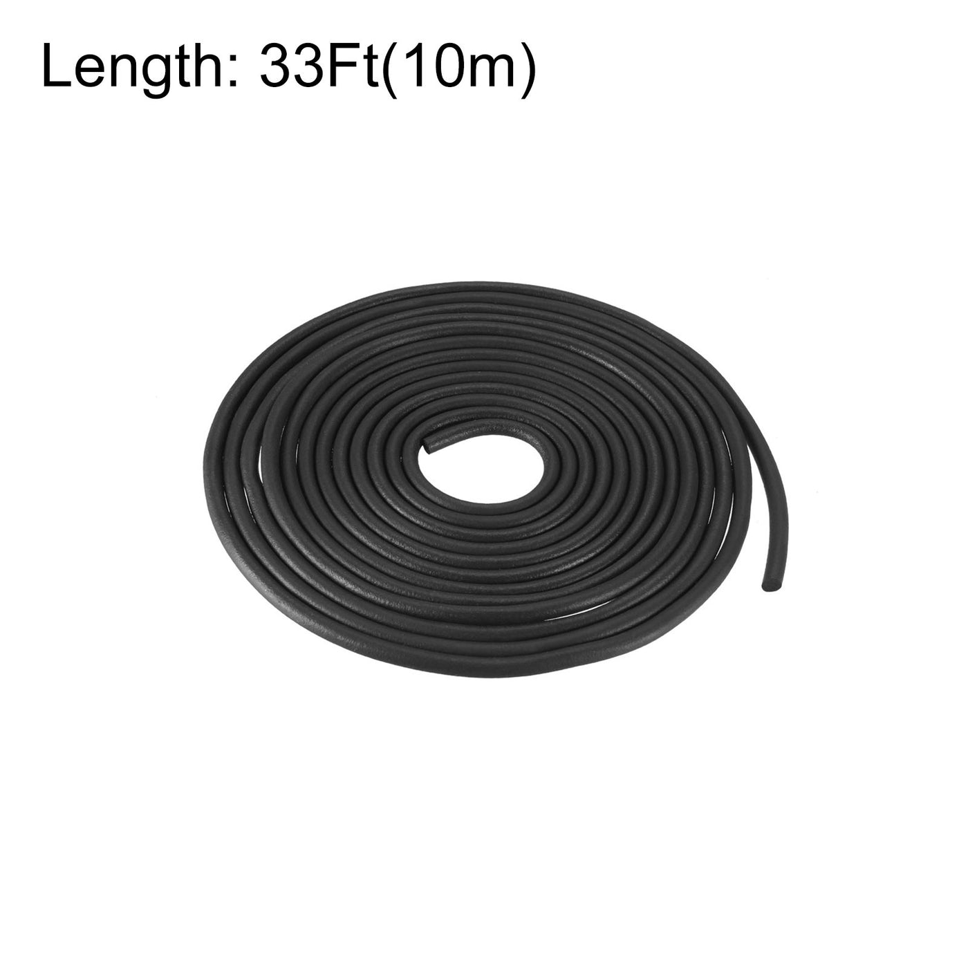 uxcell Uxcell Foam Rubber Weather Seal Strip, 2mm Diameter 10 Meters Long for DIY Gasket