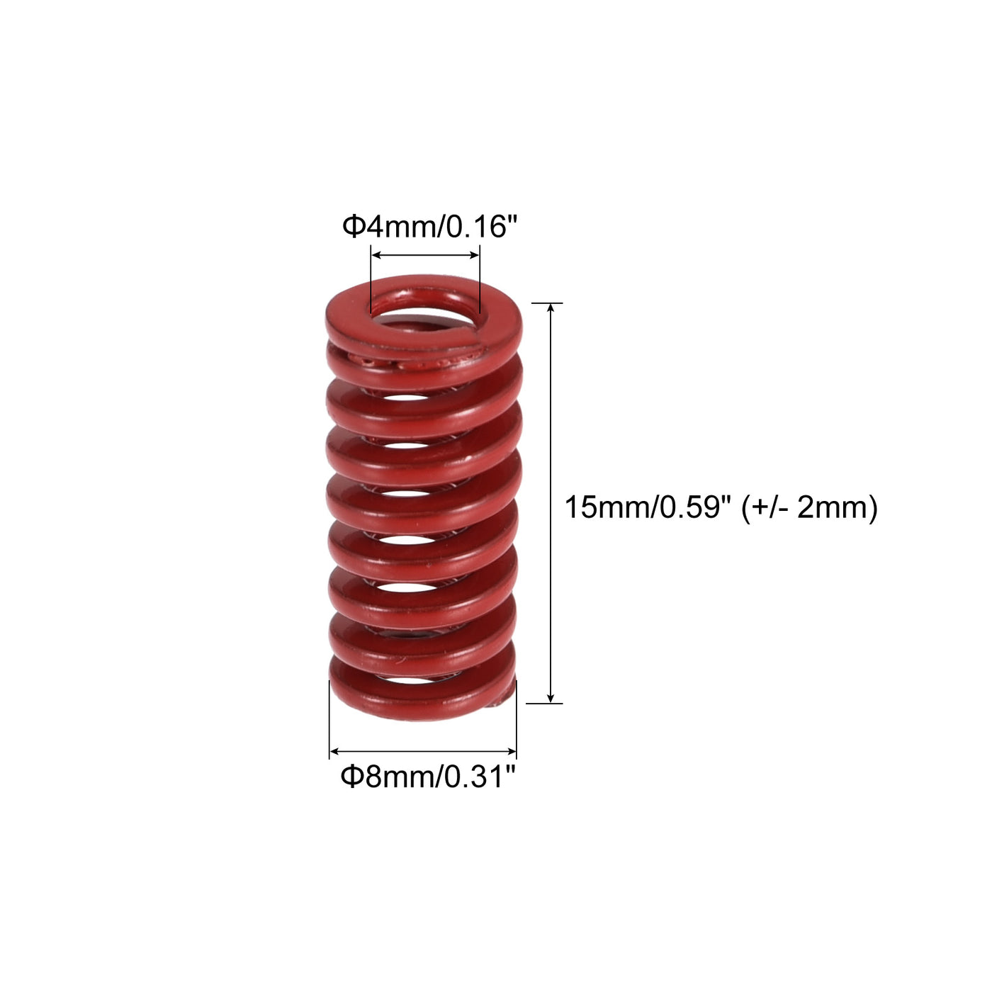 uxcell Uxcell Matrize Feder 8mm 15mm Mittlere Belastung Druckplatte für 3D-Drucker Rot