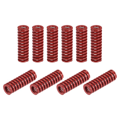 uxcell Uxcell Die Spring, 10pcs 8mm OD 25mm Long Stamping Medium Load Compression, Red