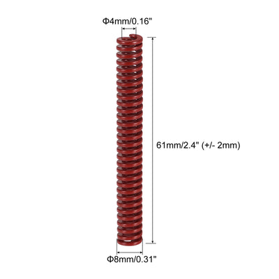 Harfington Uxcell Die Spring, 8mm OD 60mm Long Stamping Medium Load Compression, Red