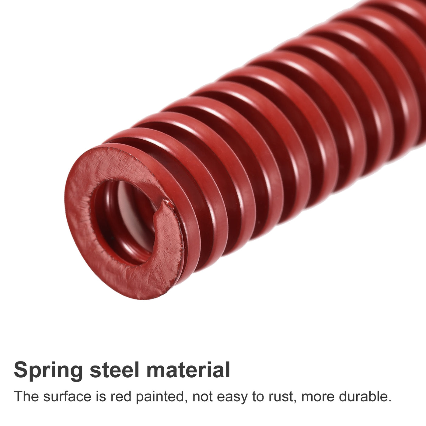 uxcell Uxcell Die Spring, 8mm OD 60mm Long Stamping Medium Load Compression, Red