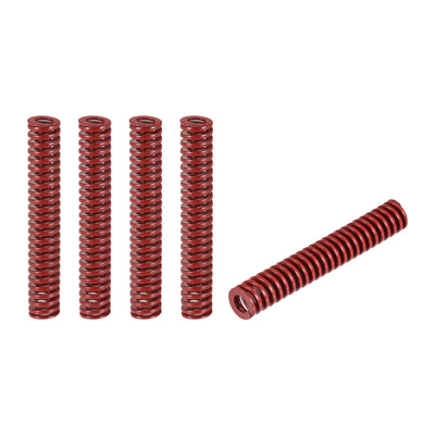 uxcell Uxcell Die Spring, 5pcs 10mm OD 60mm Long Stamping Medium Load Compression, Red