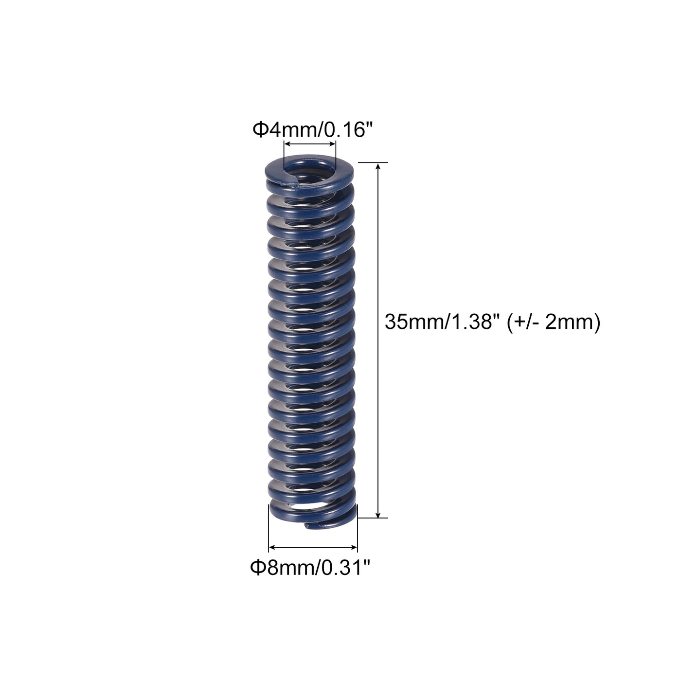 uxcell Uxcell 10 Stück Werkzeugfeder Druckfedern 8mm Außendurchm. 35mm Lang Spiralprägung Leichte Last für Elektrische Teile von 3D Druckern Blau