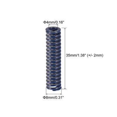 Harfington Uxcell 10 Stück Werkzeugfeder Druckfedern 8mm Außendurchm. 35mm Lang Spiralprägung Leichte Last für Elektrische Teile von 3D Druckern Blau