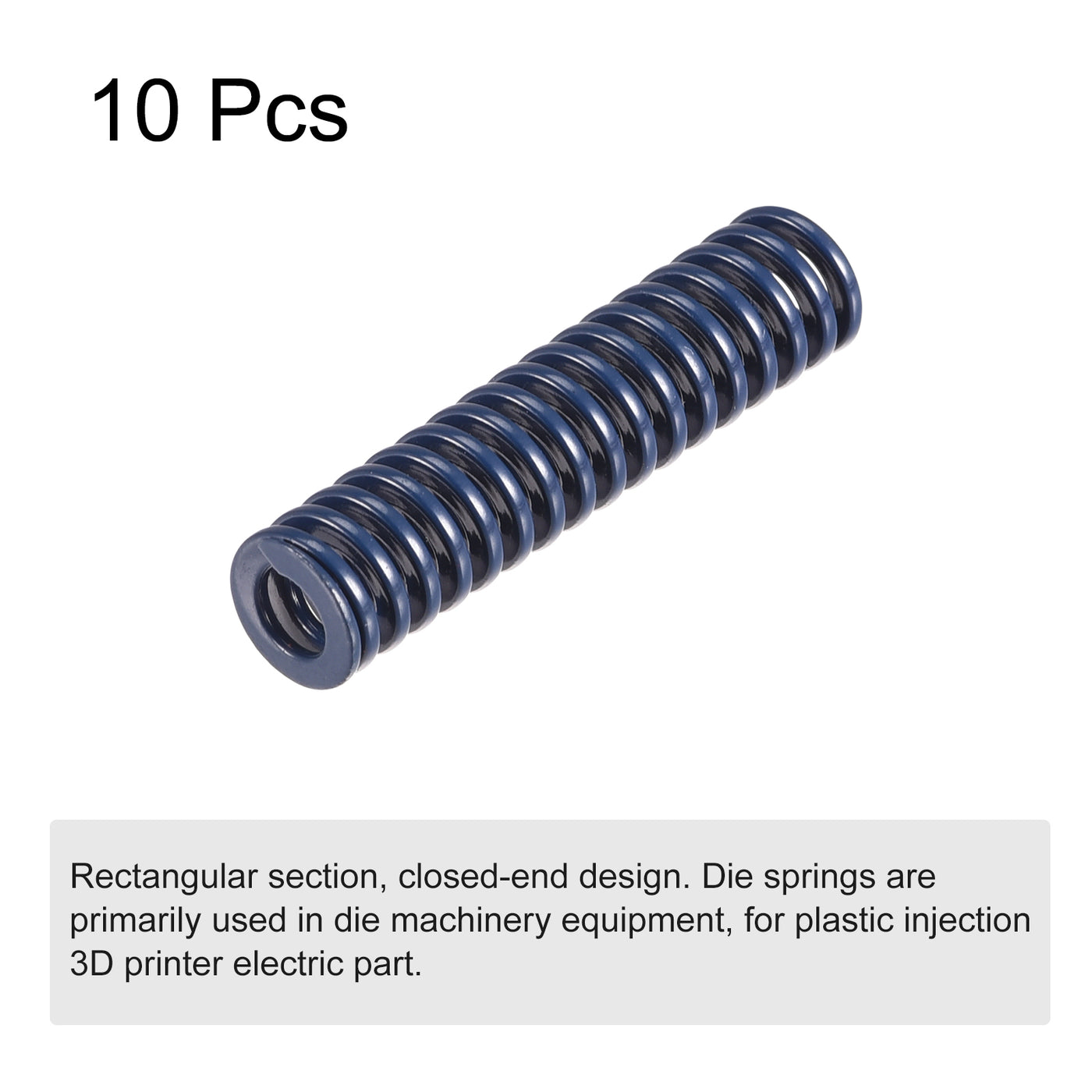 uxcell Uxcell 10 Stück Werkzeugfeder Druckfedern 8mm Außendurchm. 35mm Lang Spiralprägung Leichte Last für Elektrische Teile von 3D Druckern Blau