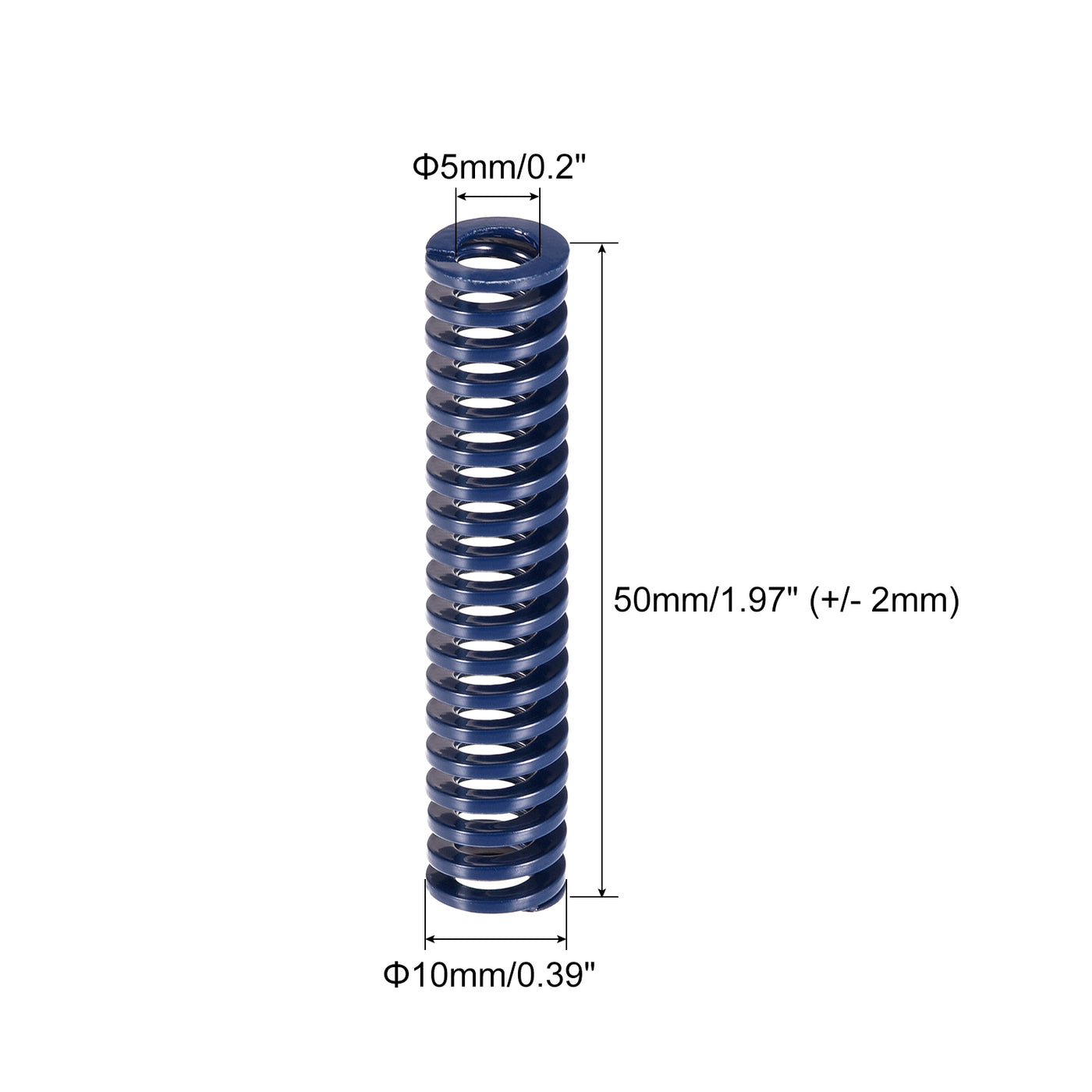 uxcell Uxcell Die Spring, 10pcs 10mm OD 50mm Long Stamping Light Load Compression, Blue