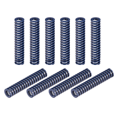 Harfington Uxcell Die Spring, 10pcs 10mm OD 50mm Long Stamping Light Load Compression, Blue