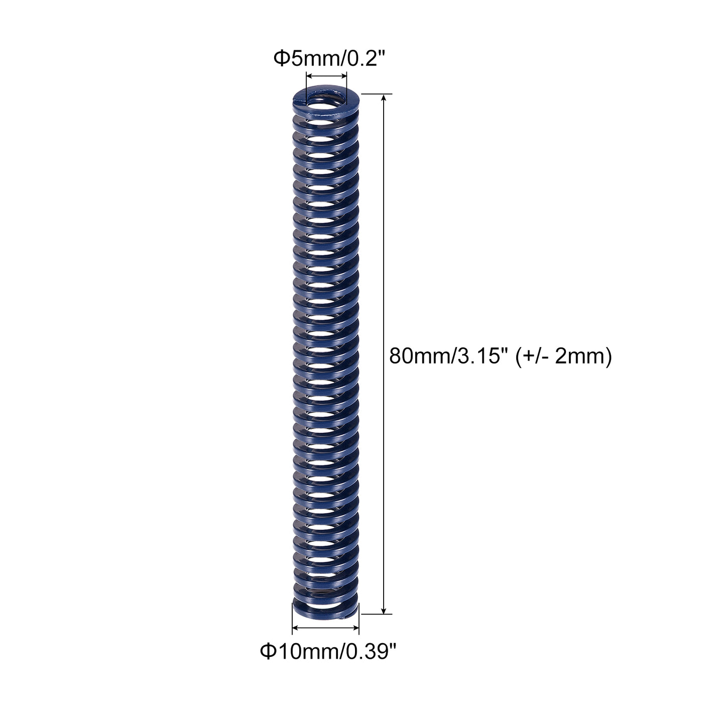 uxcell Uxcell 10 Stück Werkzeugfeder Druckfedern 10mm Außendurchm. 80mm Lang Spiralprägung Leichte Last für Elektrische Teile von 3D Druckern Blau