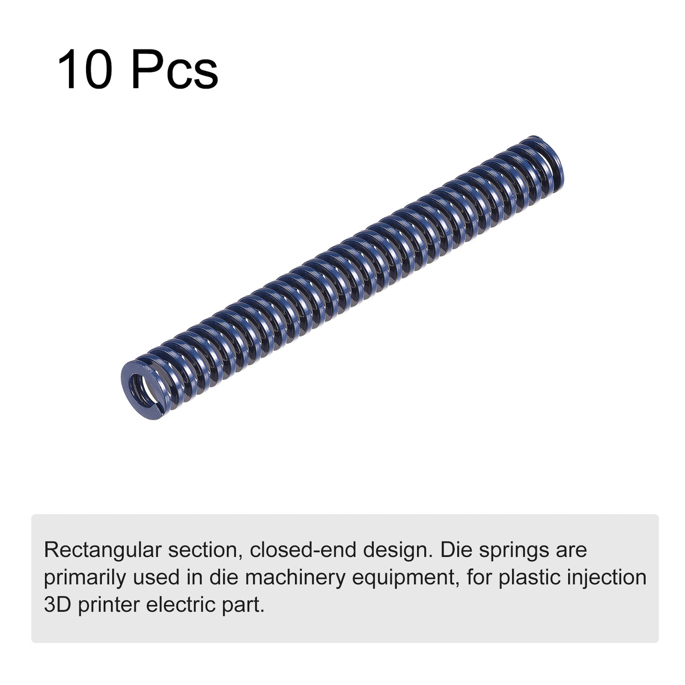 uxcell Uxcell 10 Stück Werkzeugfeder Druckfedern 10mm Außendurchm. 80mm Lang Spiralprägung Leichte Last für Elektrische Teile von 3D Druckern Blau