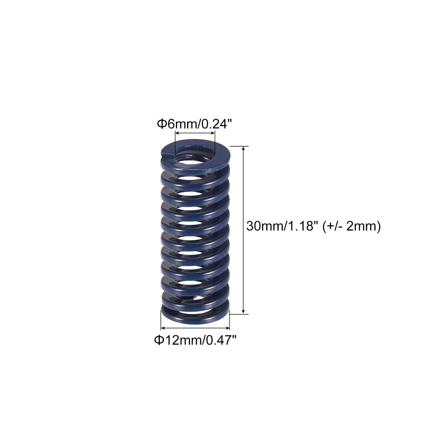 uxcell Uxcell Die Spring, 20pcs 12mm OD 30mm Long Stamping Light Load Compression, Blue