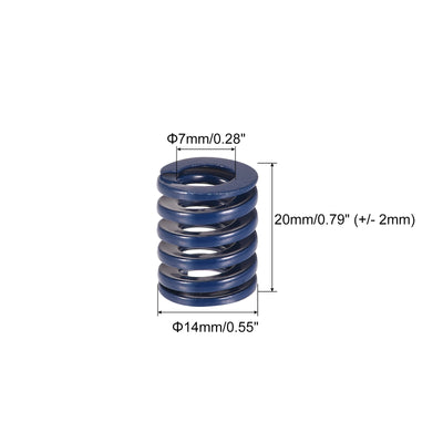 Harfington Uxcell 10 Stück Werkzeugfeder Druckfedern 14mm Außendurchm. 20mm Lang Spiralprägung Leichte Last für Elektrische Teile von 3D Druckern Blau