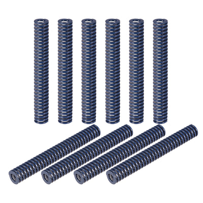 Harfington Uxcell Die Spring, 10pcs 14mm OD 100mm Long Stamping Light Load Compression, Blue