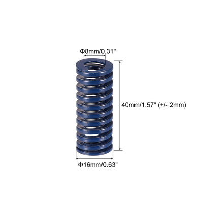 Harfington Uxcell Werkzeugfeder Druckfedern 16mm Außendurchm. 40mm Lang Spiralprägung Leichte Last für Elektrische Teile von 3D Druckern Blau