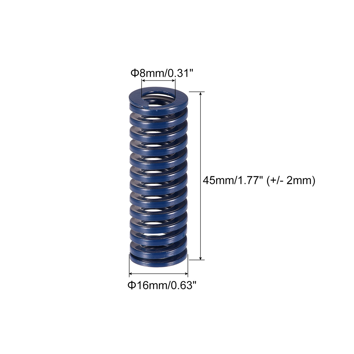 uxcell Uxcell Die Spring, 16mm OD 45mm Long Stamping Light Load Compression, Blue