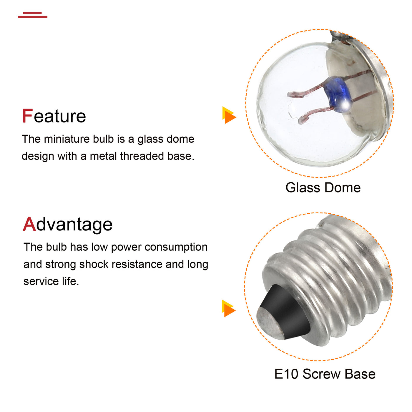 Harfington 1Set E10 Screw Base 2.5V Bulb Miniature Light Warm Yellow w 3Pcs Lamp Holders