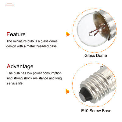 Harfington 1Set E10 Screw Base 2.5V/3.8V/6V Bulb Miniature Light w 6Pcs Lamp Holders