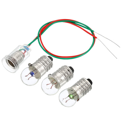 Harfington 1Set E10 Screw Base 2.5V/3.8V/6V Bulb Miniature Light w 6Pcs Lamp Holders