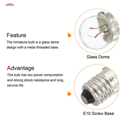 Harfington 1Set E10 Screw Base 1.5V/2.5V/3.8V/6V/6.2V Bulb Miniature Light w 6Pcs Holders