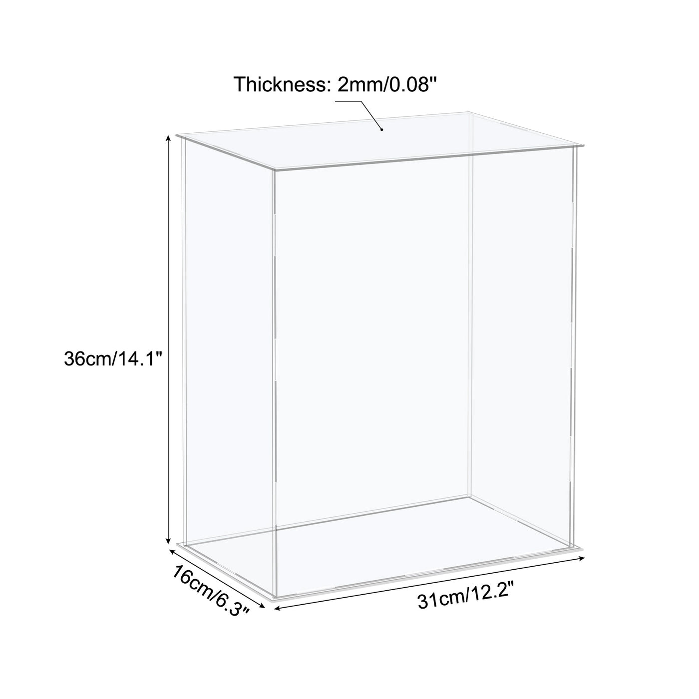 Harfington Acrylic Display Case Plastic Box