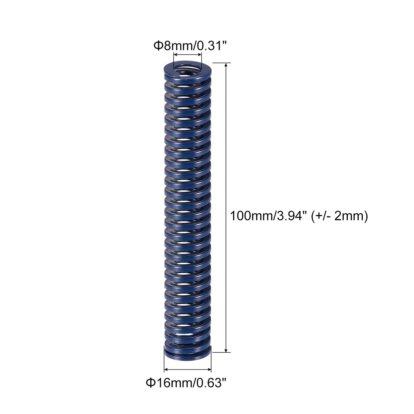 uxcell Uxcell 5 Stück Werkzeugfeder Druckfedern 16mm Außendurchm. 100 mm Lang Spiralprägung Leichte Last für Elektrische Teile von 3D Druckern Blau