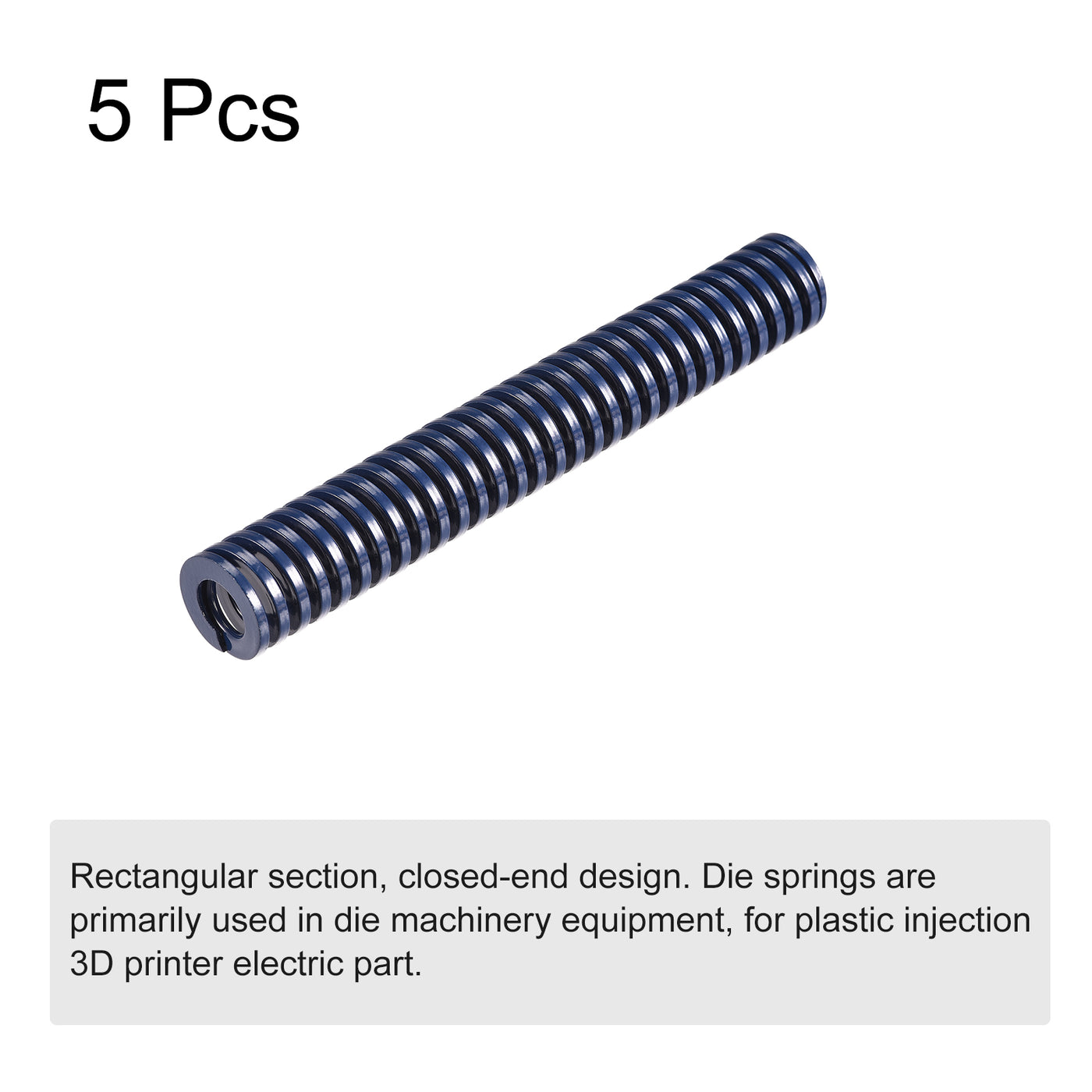 uxcell Uxcell 5 Stück Werkzeugfeder Druckfedern 16mm Außendurchm. 100 mm Lang Spiralprägung Leichte Last für Elektrische Teile von 3D Druckern Blau