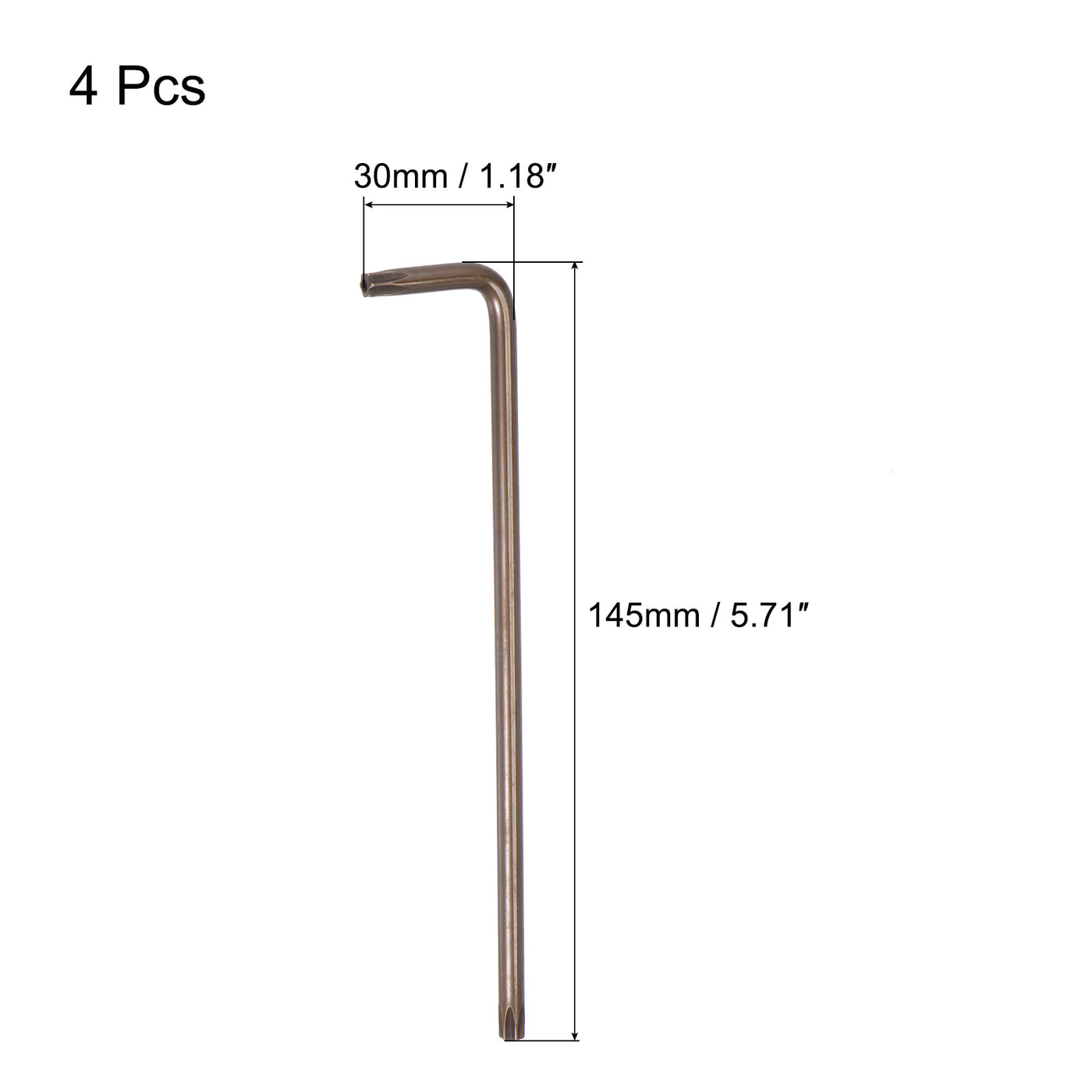 uxcell Uxcell Tamper Proof Torx Star Key Bit Wrenches, L-Shape Long Arm, S2 Steel