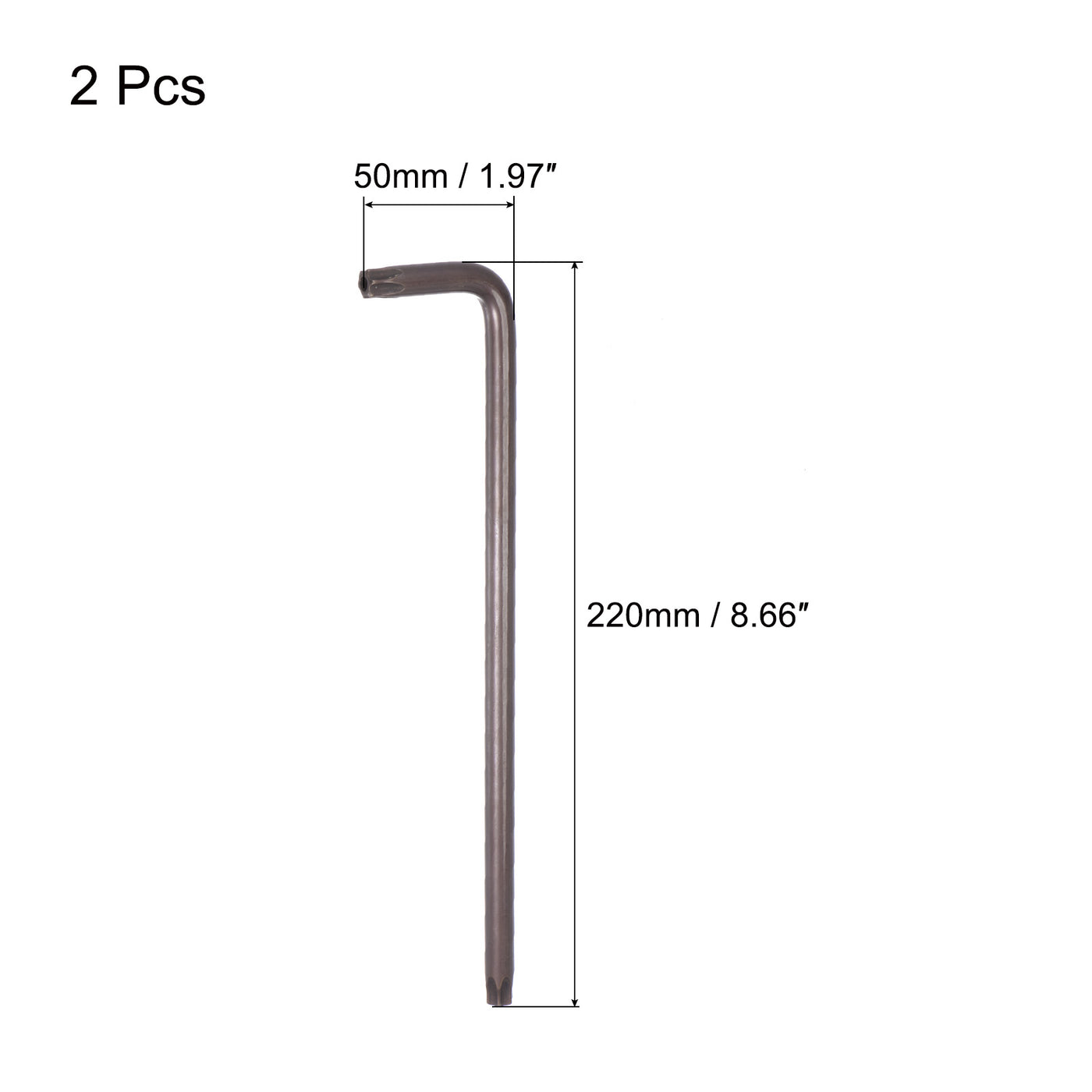 uxcell Uxcell Tamper Proof Torx Star Key Bit Wrench, L-Shape Long Arm, S2 Steel