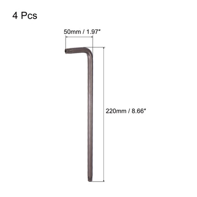 Harfington Uxcell Tamper Proof Torx Star Key Bit Wrenches, L-Shape Long Arm, S2 Steel