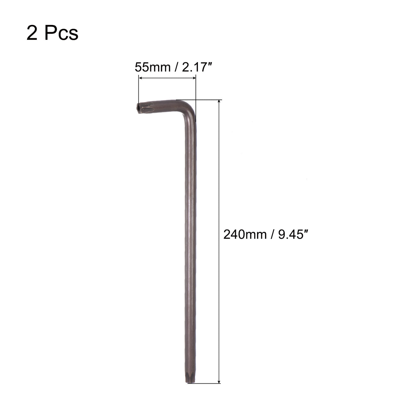 uxcell Uxcell Tamper Proof Torx Star Key Bit Wrench, L-Shape Long Arm, S2 Steel