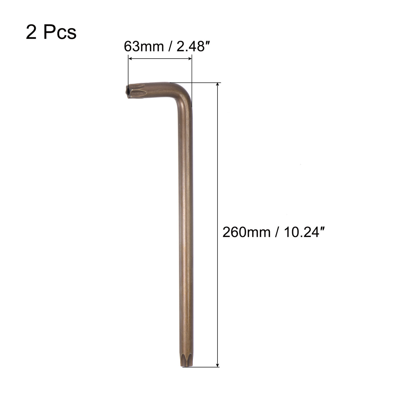 uxcell Uxcell Tamper Proof Torx Star Key Bit Wrench, L-Shape Long Arm, S2 Steel