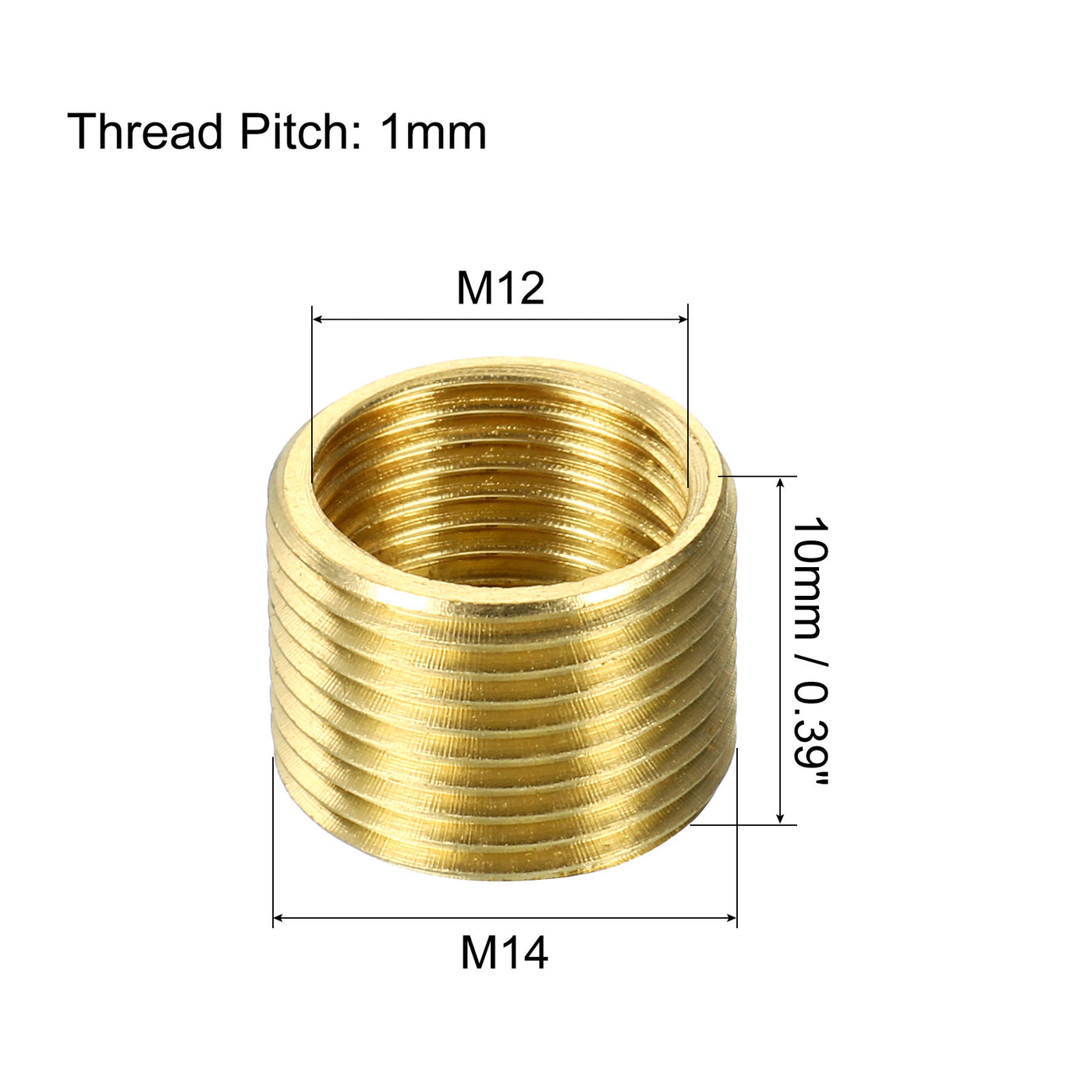 Harfington Thread Reducing Nuts Insert Brass Adapters Long Pipe Fitting Conversion Sleeve Reducer