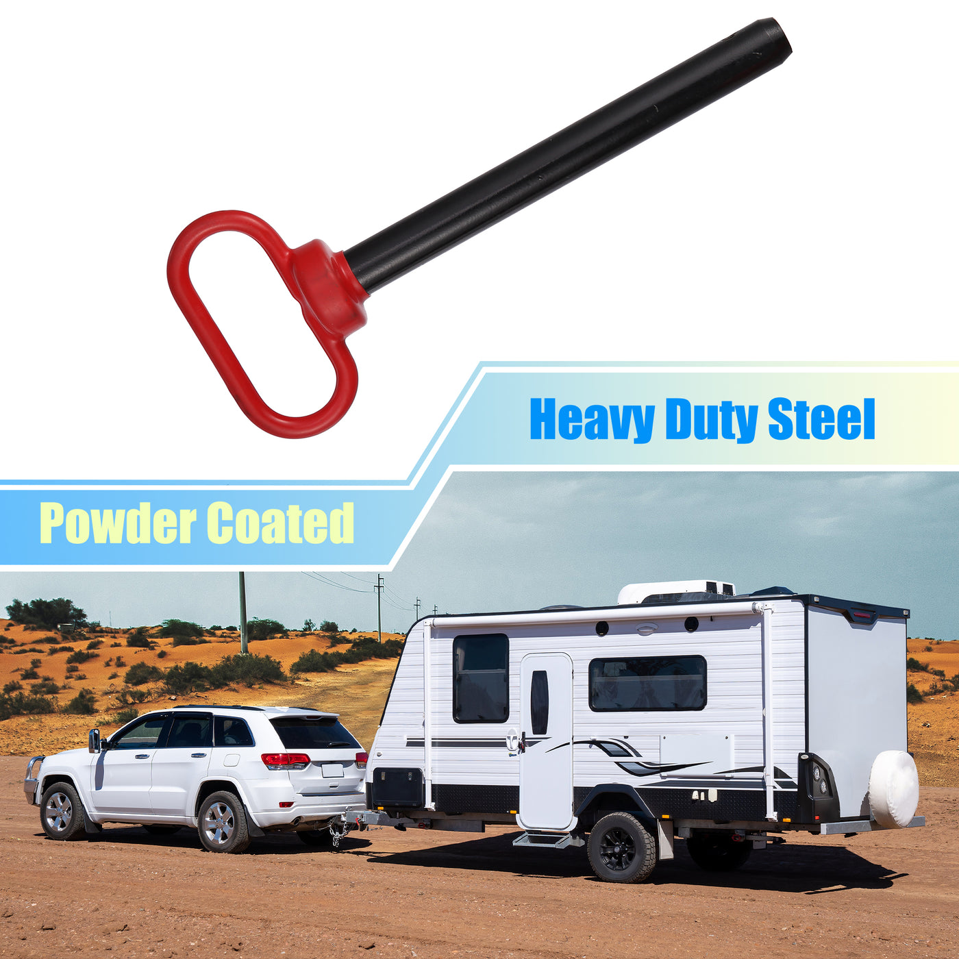 X AUTOHAUX 6-1/2" x 3/4" Trailer Towing Handle Hitch Clevis Pin and Clip for Lawn Mower Trailer Towing Cargo Boat RV Car Truck Bike Tractor Tow Hitch Lock Pins for Safe and Easy Hauling