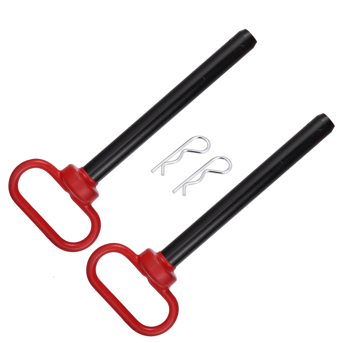 X AUTOHAUX 2pcs 6-1/2" x 3/4" Trailer Towing Handle Hitch Clevis Pin and Clip for Lawn Mower Trailer Towing Cargo Boat RV Car Truck Bike Tractor Tow Hitch Lock Pins Red