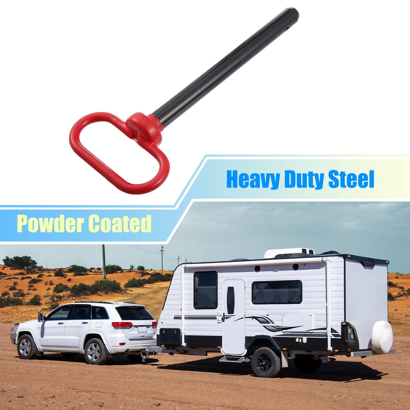 X AUTOHAUX 2pcs 5/8" x 6" Trailer Towing Handle Hitch Clevis Pin and Clip for Lawn Mower Trailer Gate Towing Cargo Boat RV Car Truck Bike Tractor Tow Hitch Lock Pins Red