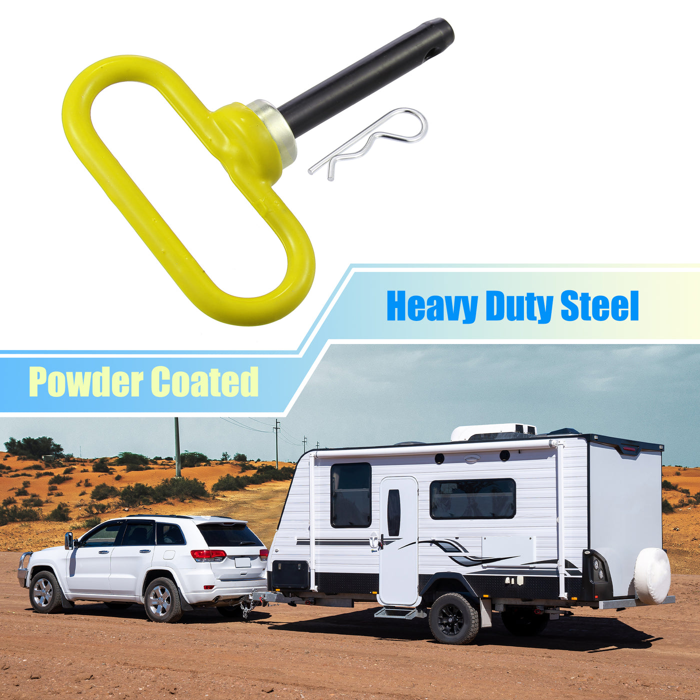 X AUTOHAUX 5"-3.5" Magnetic Trailer Towing Hitch Clips Pins for Lawn Mower Trailer Gate Pin Cargo Boat RV Car Truck Bike Atv Tractor Tow Hitch Lock Pins Yellow