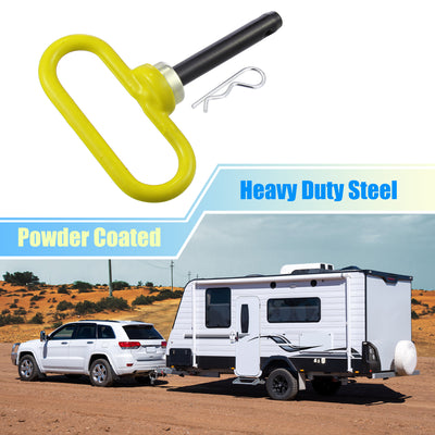 Harfington 5"-3.5" Magnetic Trailer Towing Hitch Clips Pins for Lawn Mower Trailer Gate Pin Cargo Boat RV Car Truck Bike Atv Tractor Tow Hitch Lock Pins Yellow