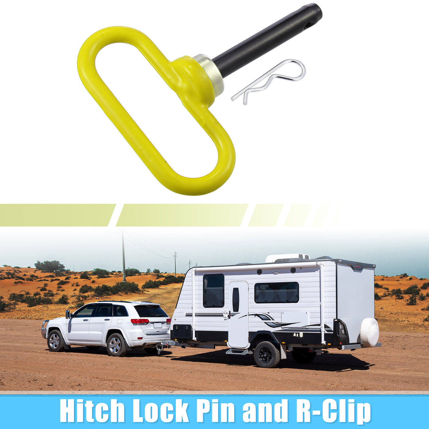 X AUTOHAUX 5"-3.5" Magnetic Trailer Towing Hitch Clips Pins for Lawn Mower Trailer Gate Pin Cargo Boat RV Car Truck Bike Atv Tractor Tow Hitch Lock Pins Yellow