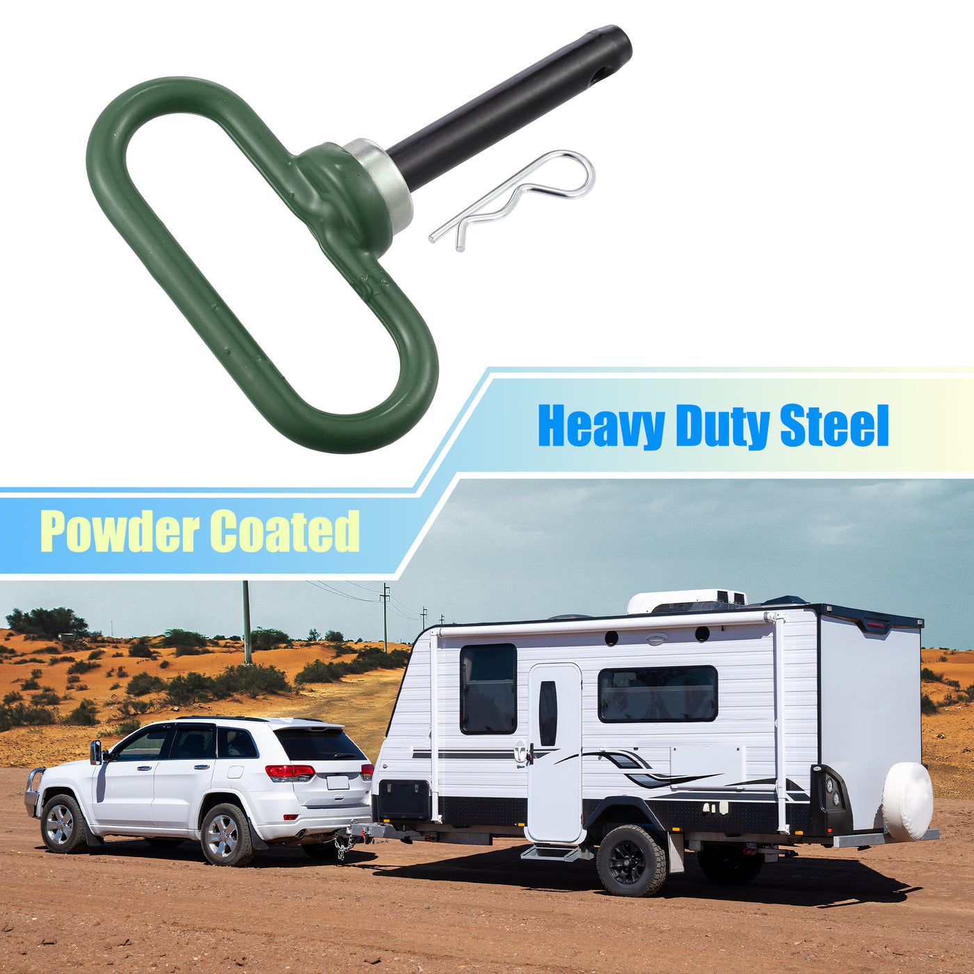 X AUTOHAUX 5"-3.5" Magnetic Trailer Towing Hitch Clips Pins for Lawn Mower Trailer Towing Cargo Boat RV Car Truck Bike Atv Tractor Tow Hitch Lock Pins Green