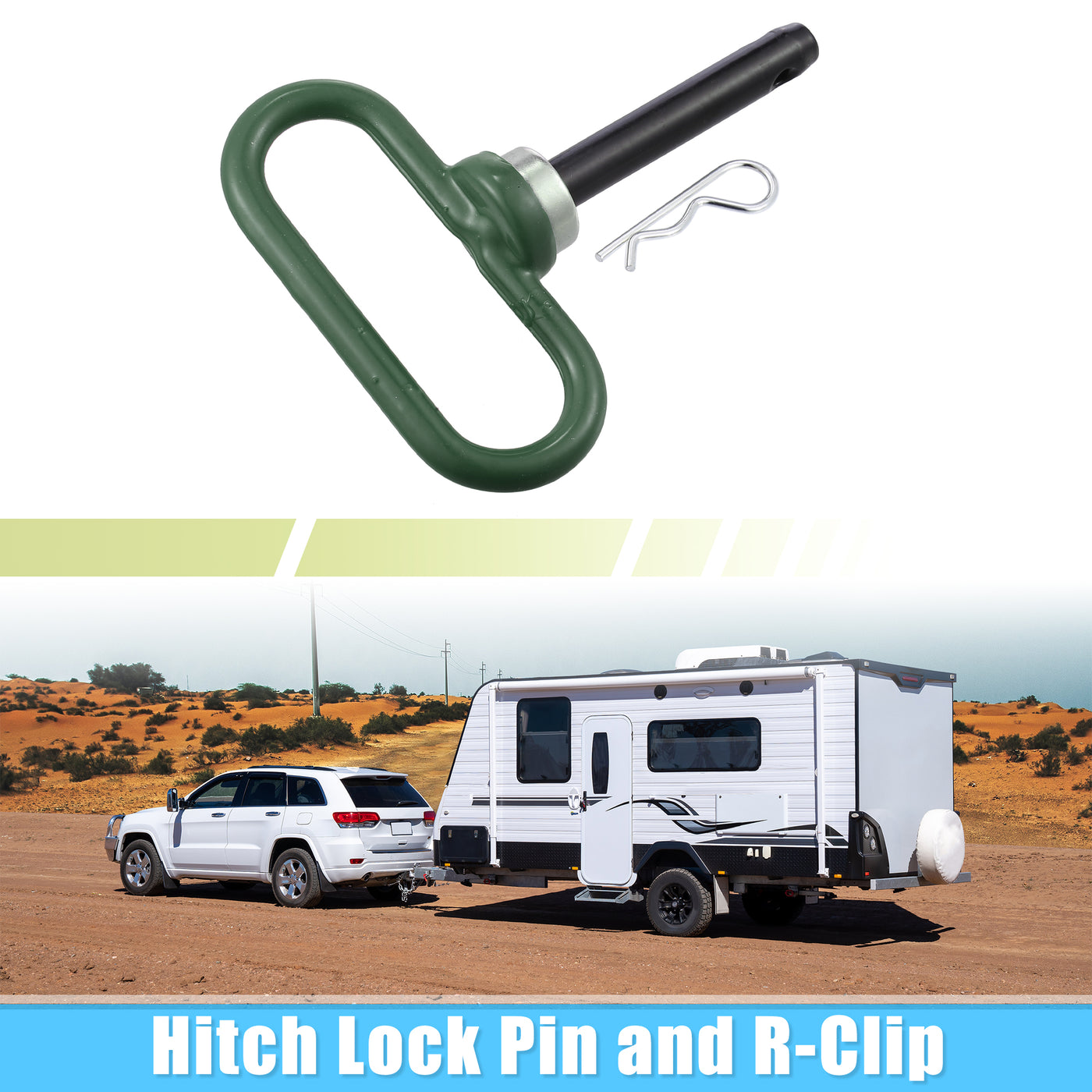 X AUTOHAUX 5"-3.5" Magnetic Trailer Towing Hitch Clips Pins for Lawn Mower Trailer Towing Cargo Boat RV Car Truck Bike Atv Tractor Tow Hitch Lock Pins Green