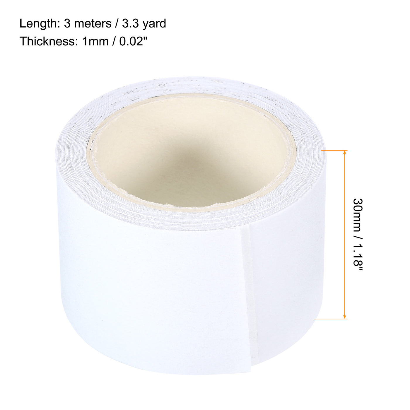 Harfington 30mm 10ft Washi Tapes, Solid Color Masking Self Adhesive Sticker for DIY Art Craft Wrapping Scrapbook White