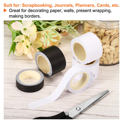 Harfington 30mm 10ft Washi Tapes, Solid Color Masking Self Adhesive Sticker for DIY Art Craft Wrapping Scrapbook White