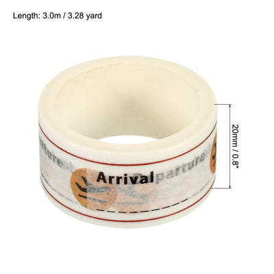 Harfington 20mmx3m Washi Tape, Decorative Masking Sticker Self Adhesive for Scrapbooking Planner Journal (Arrival Departure)